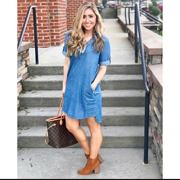 Allforcolor Everyday Denim Tunic Dress - Picture 2 of 8